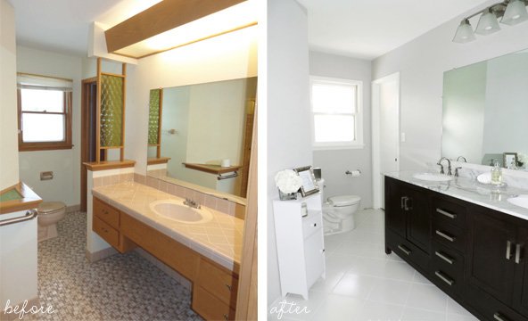 before and after bathroom